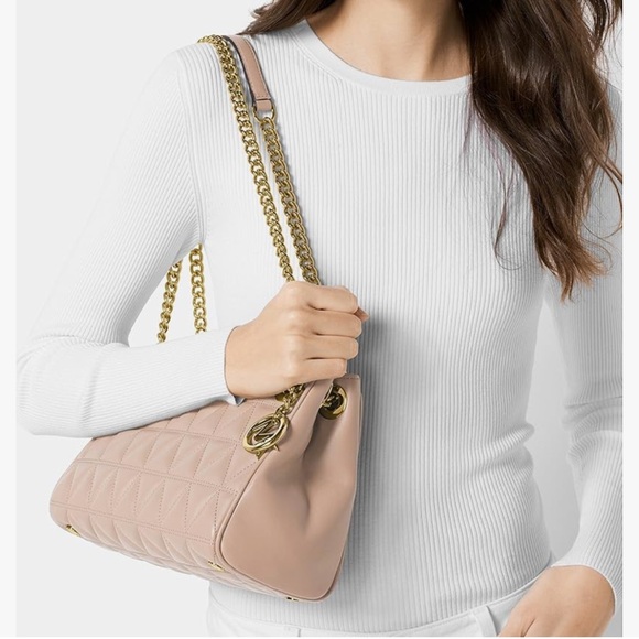 Michael Kors Handbags - NEW Michael Kors Pink Quilted Shoulder Bag